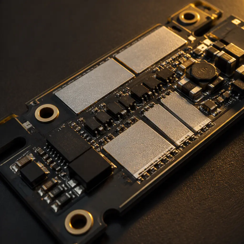 LED headlamp driver circuit board with high-power LED array mounted on aluminum-core PCB