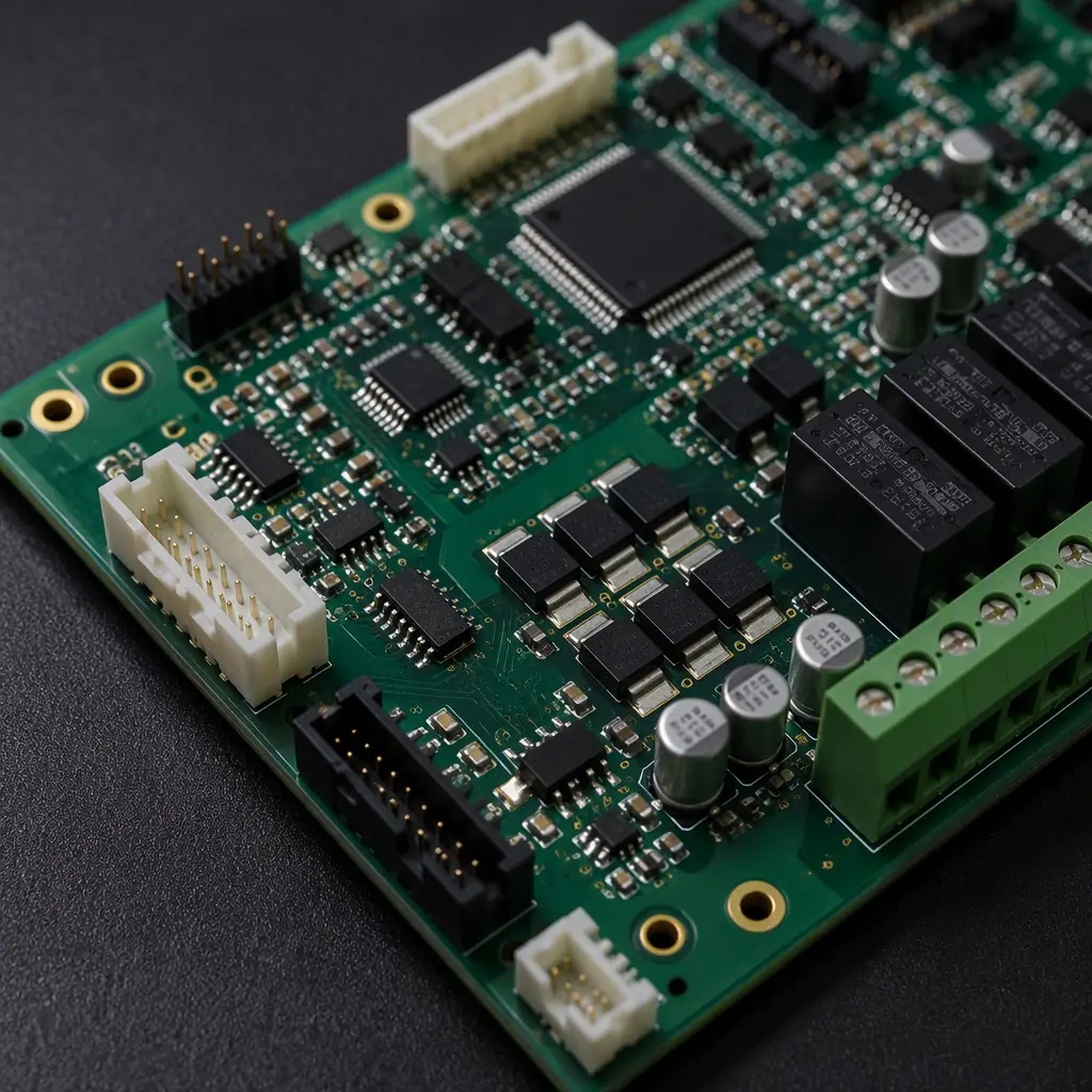 Elevator door operator control board with motor drive, encoder and lock relay circuits