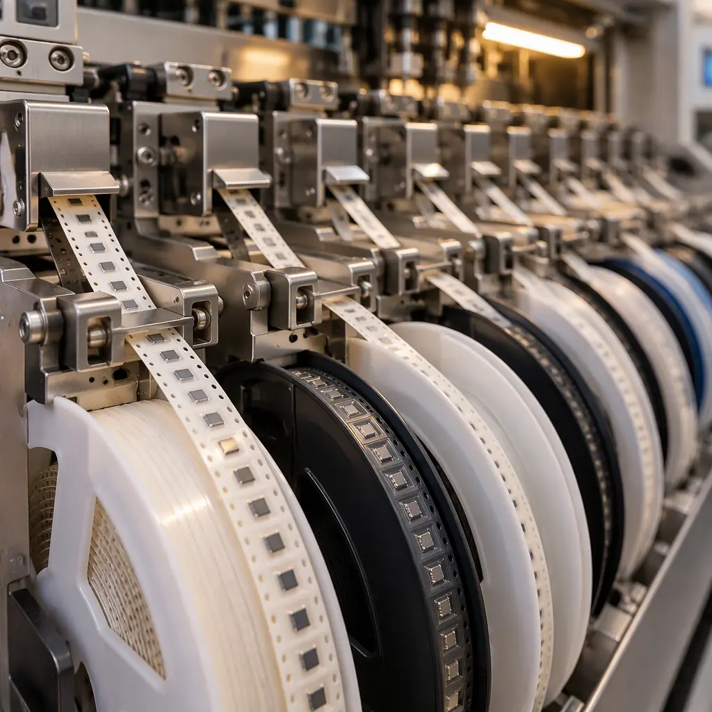 Solder paste printer and surface mount placement line in a printed circuit board assembly factory