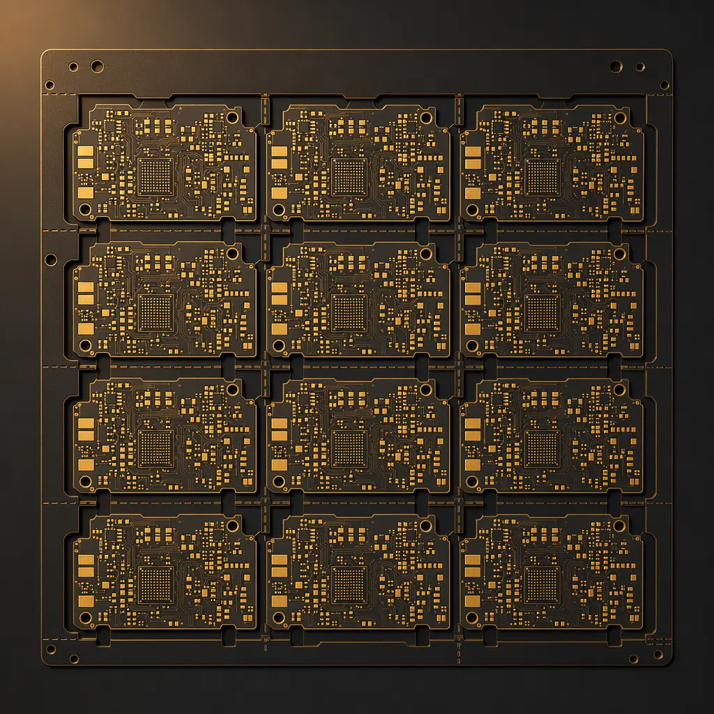 PCB panel array with multiple boards