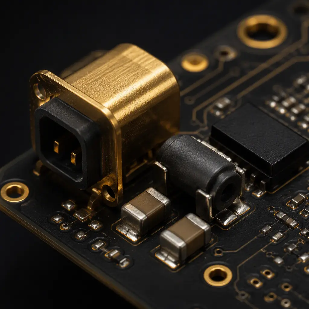 Automotive PCB power input filter with ferrite bead and TVS protection