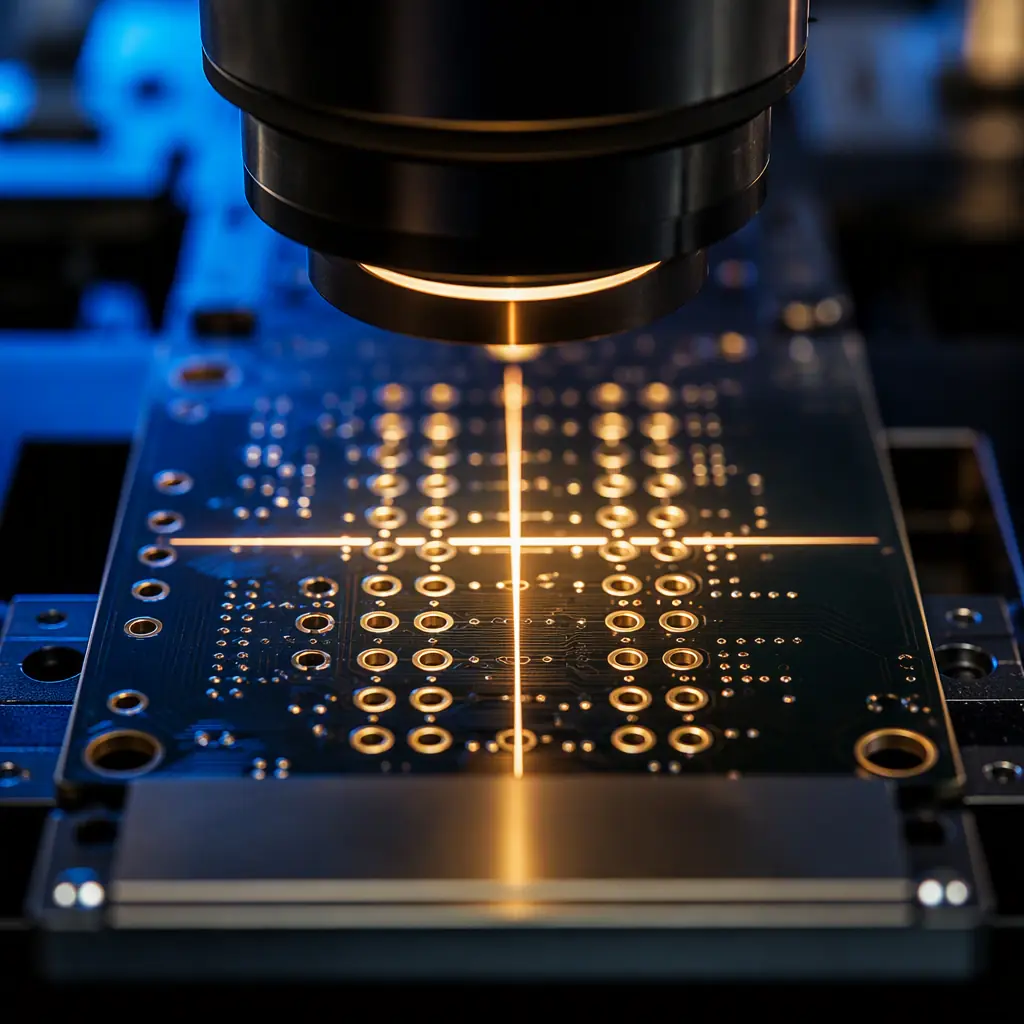 Vision system measuring drilled hole positions on a PCB panel