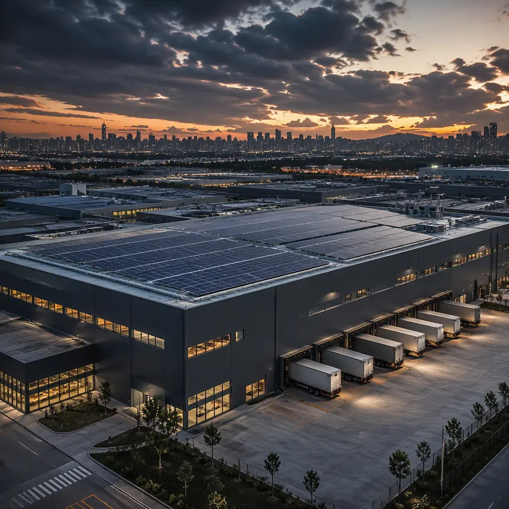 Aerial view of a modern Shenzhen PCB manufacturing facility with clean production lines and automated equipment