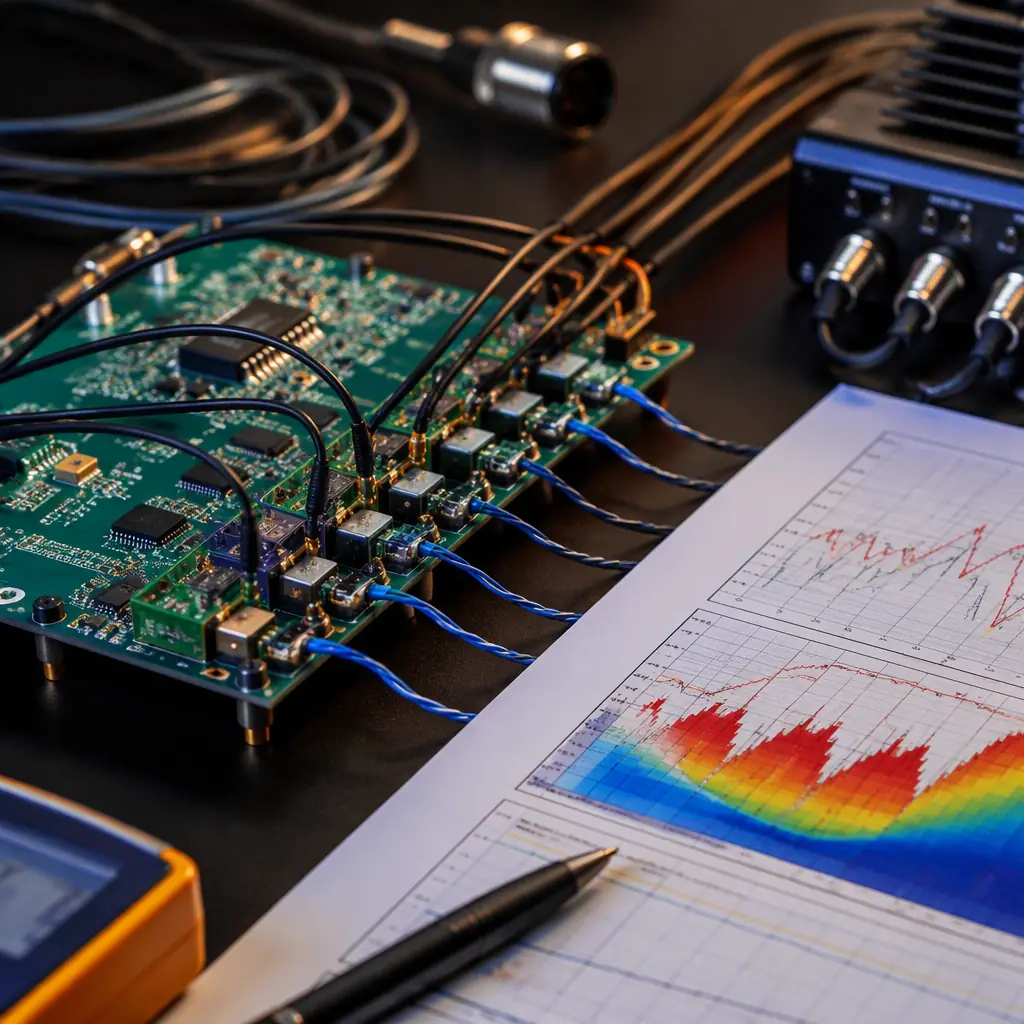 Close-up of thermal cycling data plot on laboratory monitor showing solder joint failure distribution curve