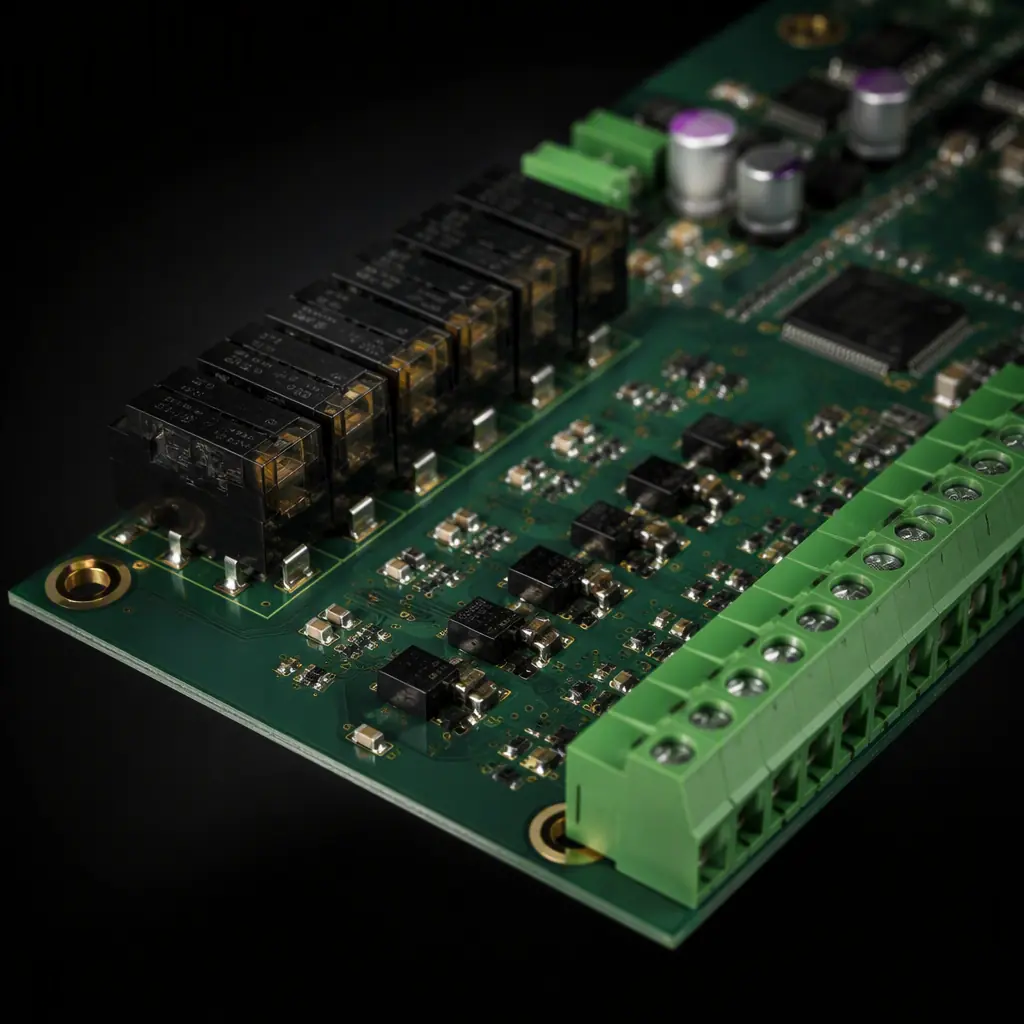 Water treatment RTU control board with relay outputs, analog inputs and communication ports