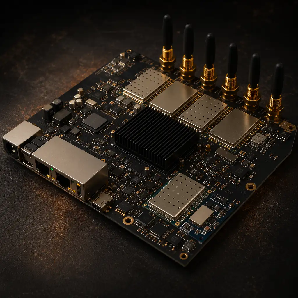 RF PCB with impedance-controlled traces for IoT wireless