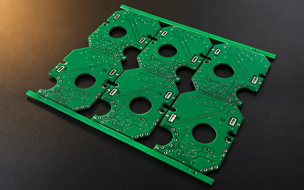Six-panel production PCB panel at Huaxing fabrication