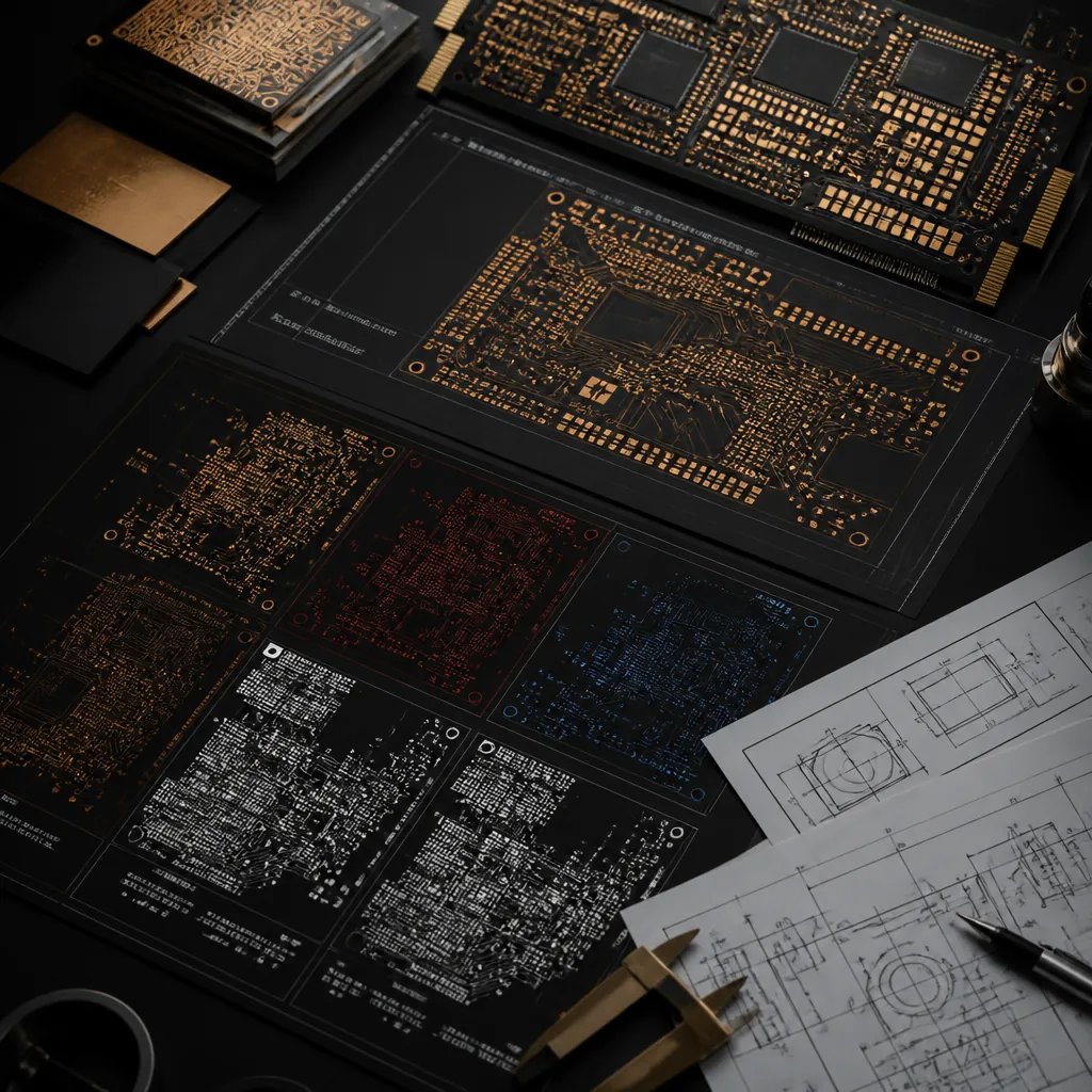 PCB design blueprints and engineering documents